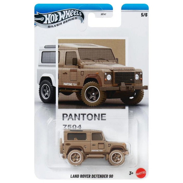 Hot Wheels Pantone Series #7504 - LAND ROVER DEFENDER 90 (Light Brown) 1:64 Scale Die-cast Vehicle (#5/6) in packaging - Front