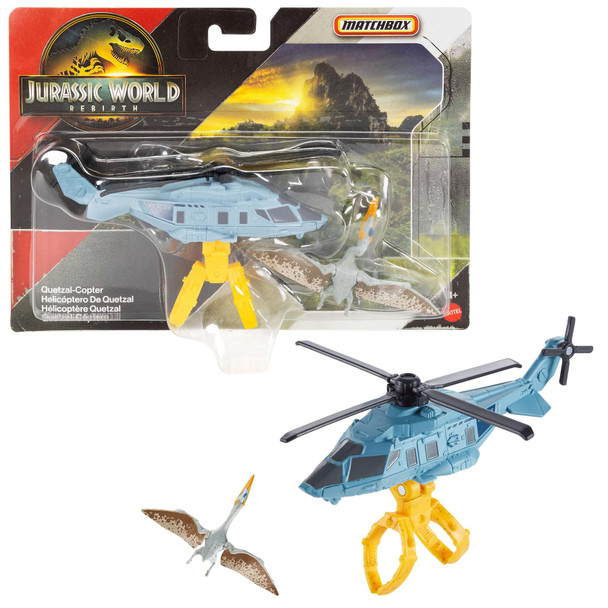 Matchbox Jurassic World Rebirth QUETZAL-COPTER Dino Transporter 1:64 Scale Die-cast Vehicle