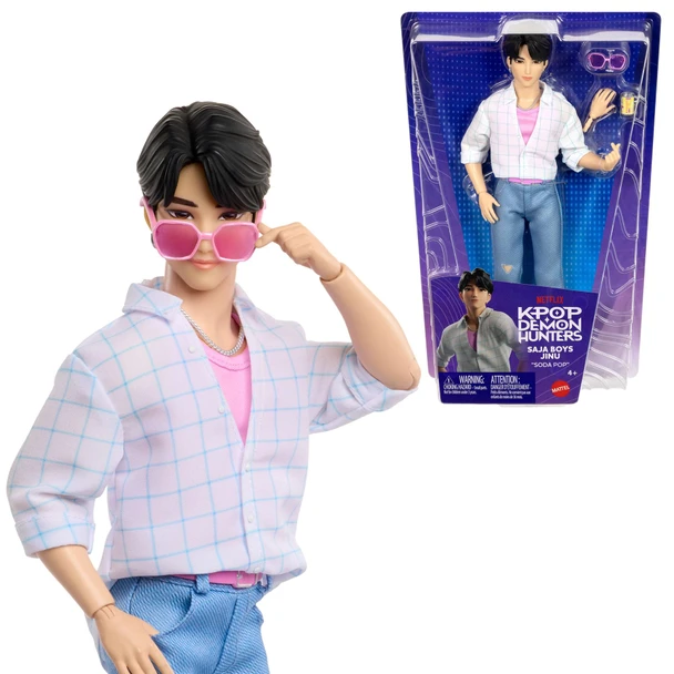 KPop Demon Hunters Saja Boys JINU Fashion Doll in "Soda Pop" Look with Themed Movie Accessories