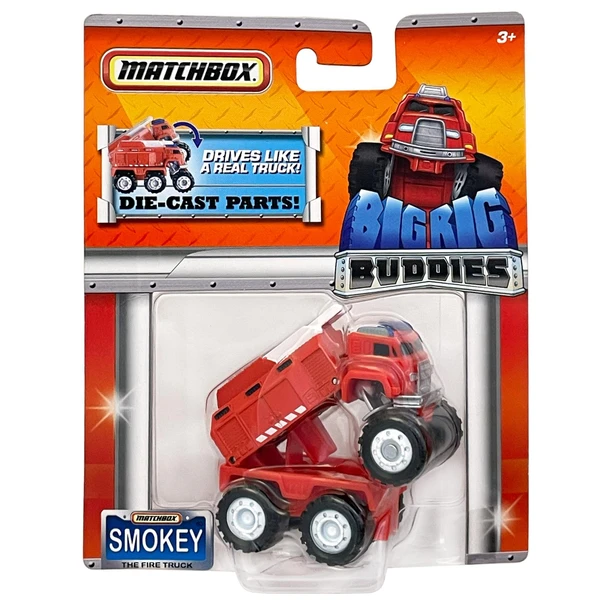 Matchbox Big Rig Buddies - SMOKEY the Fire Truck - 1:50 Scale Die-cast Vehicle in packaging - Front