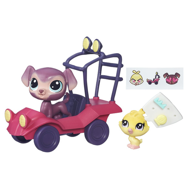 Littlest Pet Shop City Rides DUNE BUGGY with Bouncer Eagerton & Quackie Fairfeather.