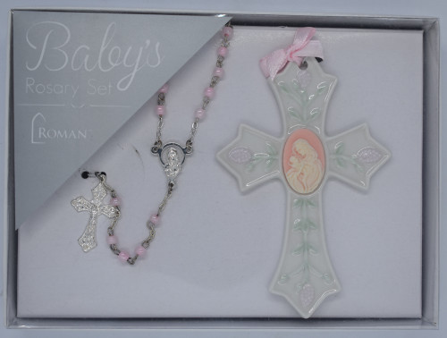 LCT-Roman , pink rosary cross set