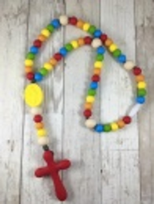 Chews Life Teething Rosary, Rainbow Colored Beads