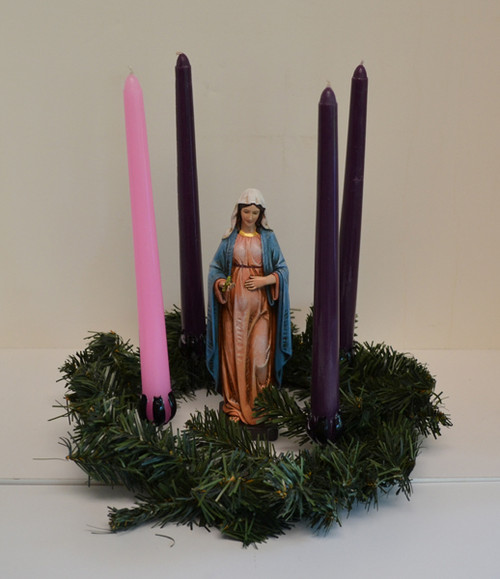 plain wreath - w/candles, Mary