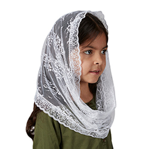 Child's white infinity chapel veil