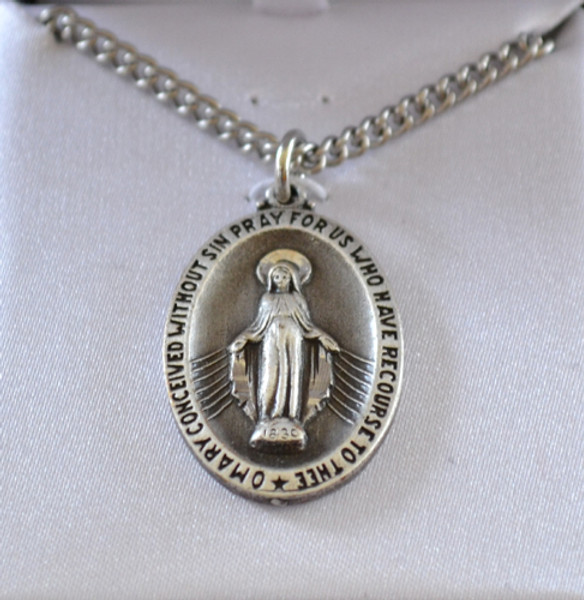 1" oval Miraculous Medal
