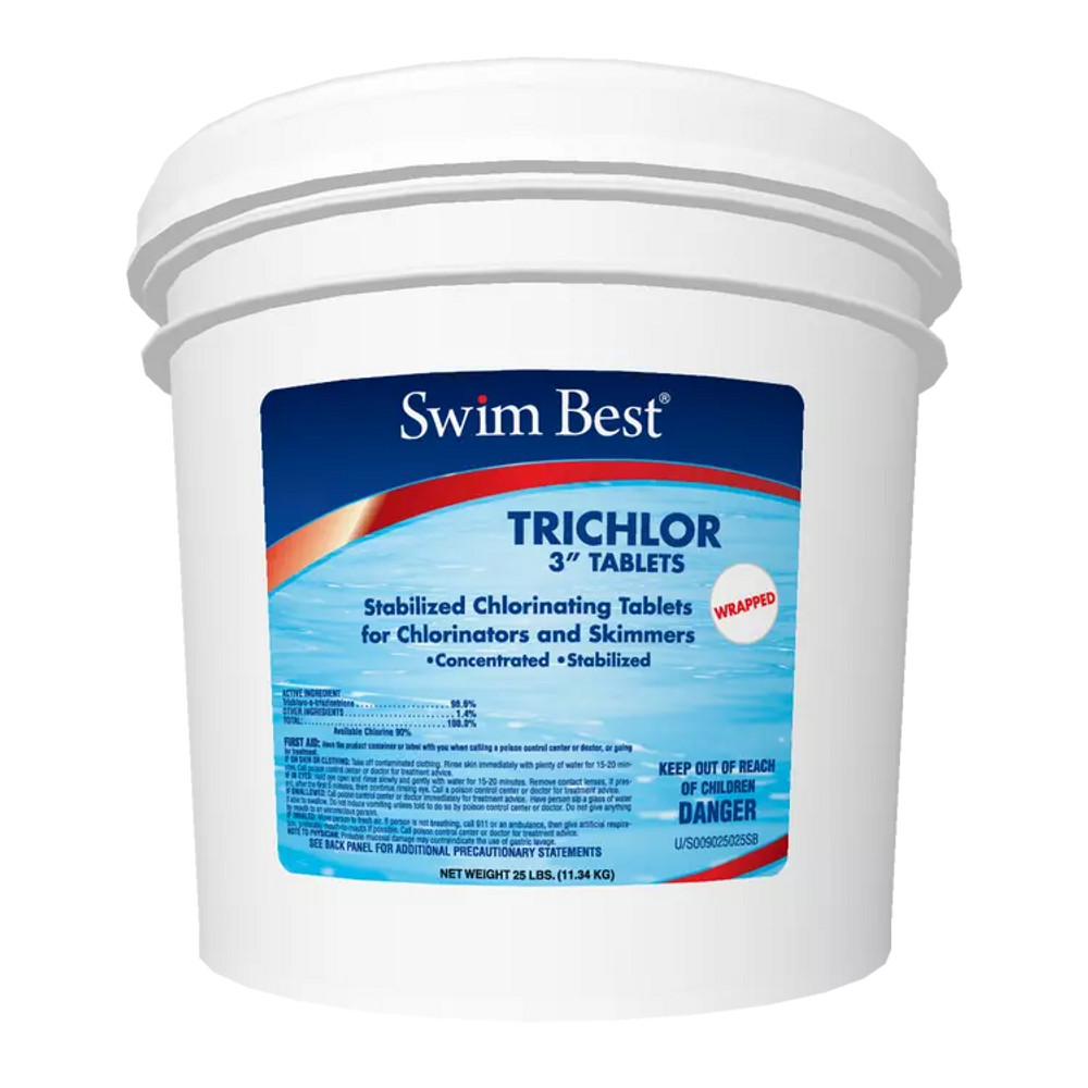 Swim Best 3 Stabilized Trichlor Chlorine Tablets, wrapped - 25 lb