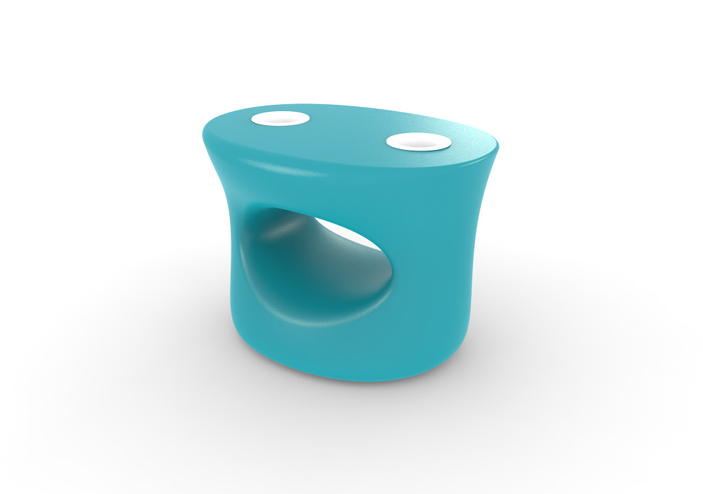 Tenjam Amped Stool / Table, Surf Blue with cupholders