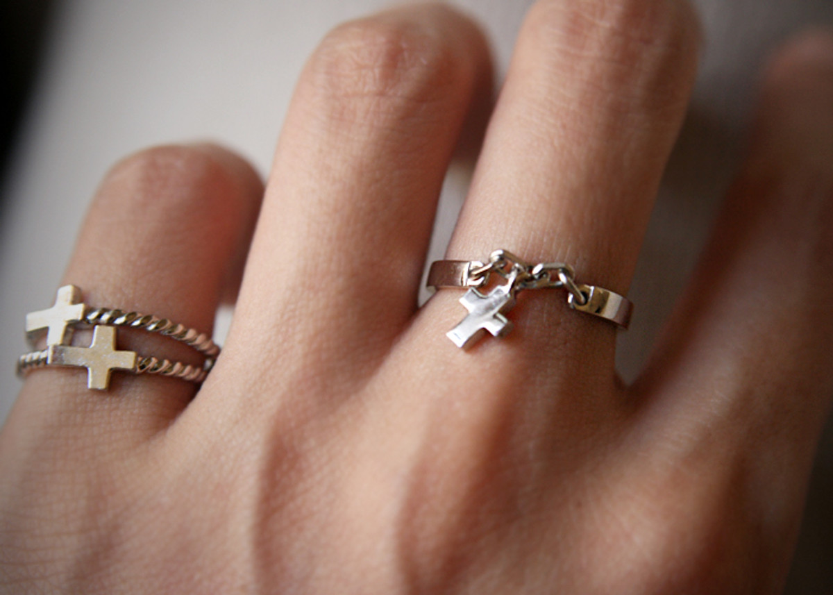 cross charm ring