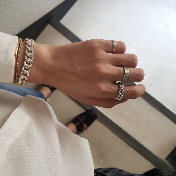 Sterling Silver Plain 5.75mm Fancy Curb Link Bracelet W/ Lobster Clasp 7" - 8" E - Foto 4