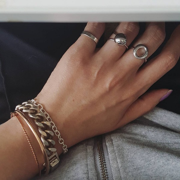 Sterling Silver Plain 5.75mm Fancy Curb Link Bracelet W/ Lobster Clasp 7" - 8" E - Foto 3