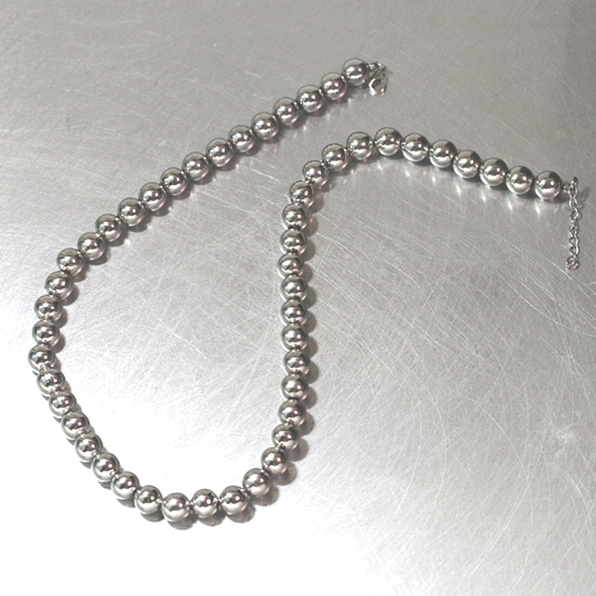 8mm Ball Necklace Sterling Silver - kellinsilver.com