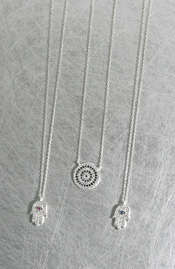 Bracciale Hamsa con occhio maligno: ciondolo in argento sterling 925 - Italia