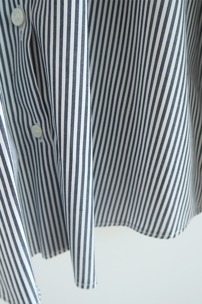 Navy Striped Cotton Shirts - kellinsilver.com