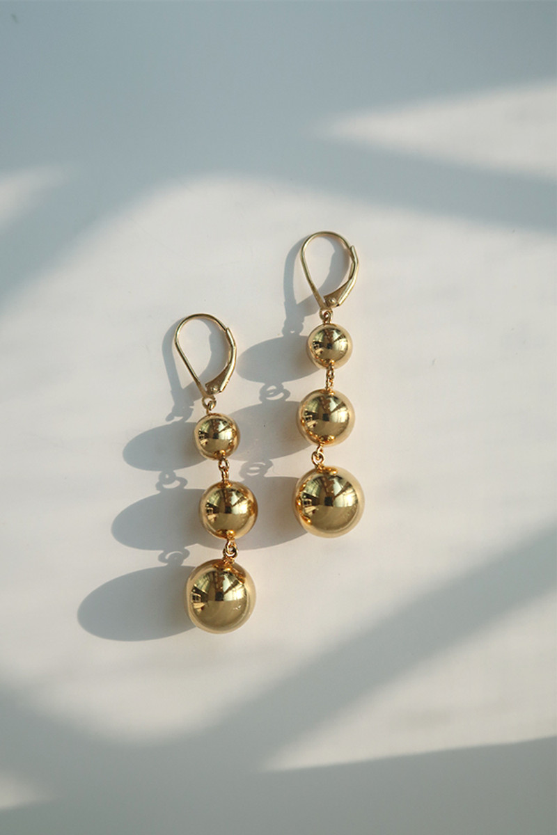 Fashion Three-ball Pendant Earrings Girls - Temu