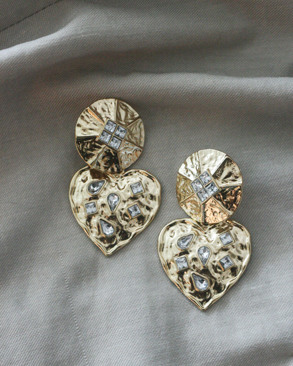 Vintage Heart Drop Earrings - kellinsilver.com