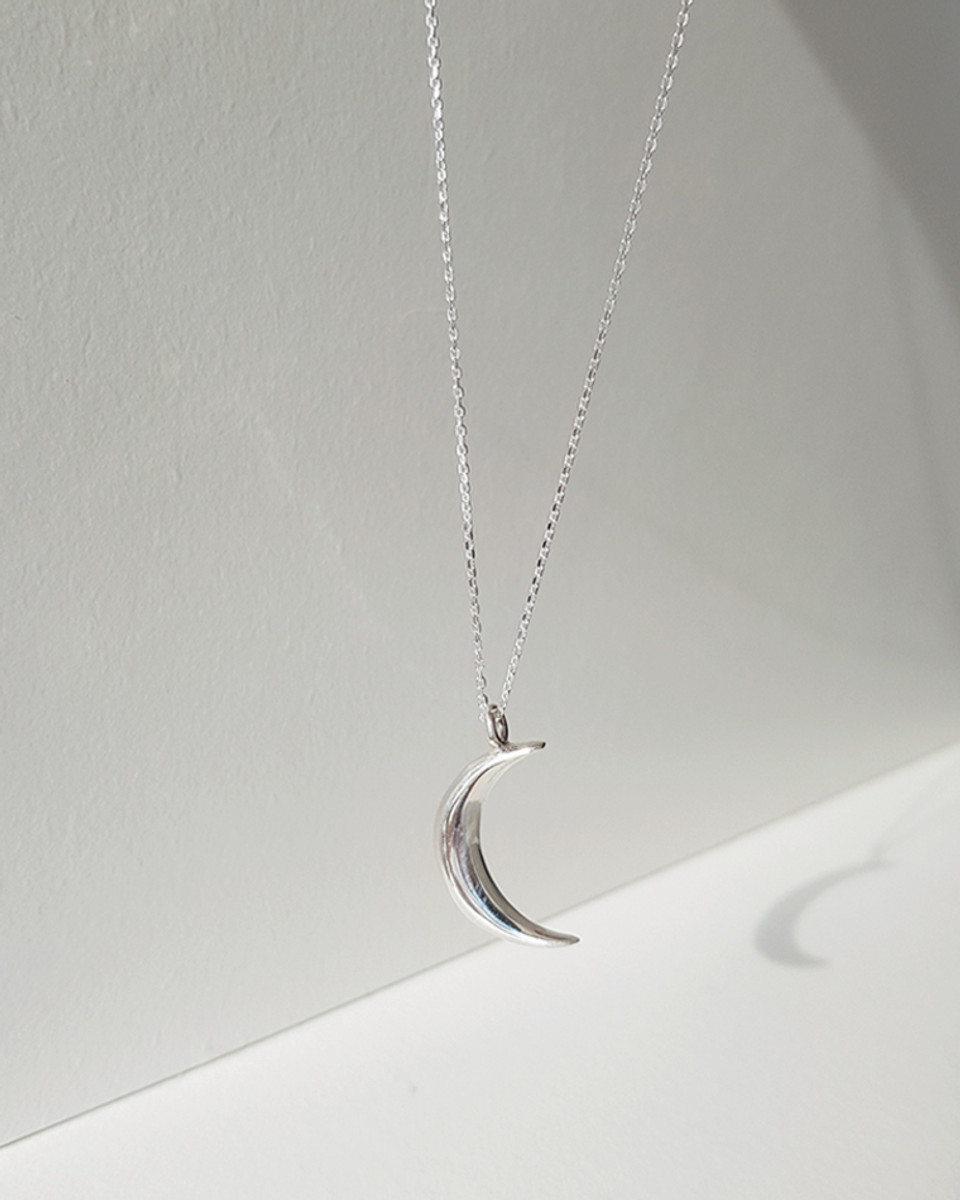 Crescent Moon Necklace Sterling Silver - kellinsilver.com