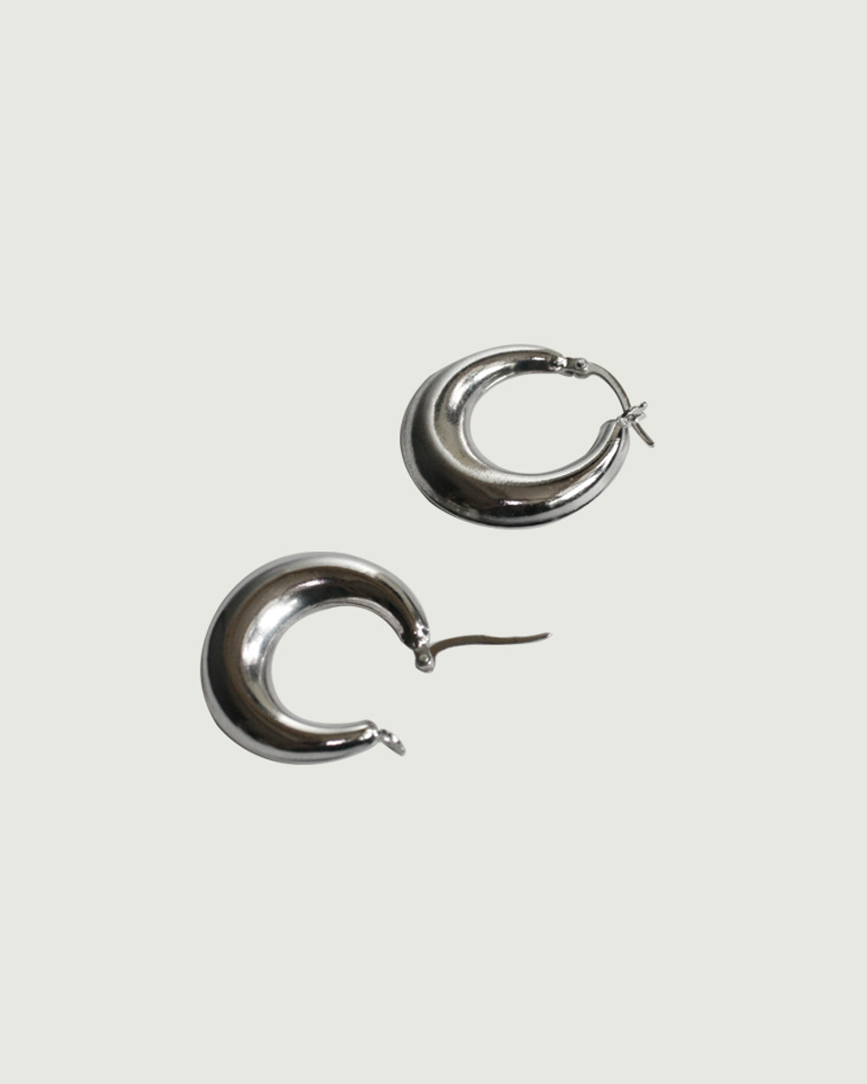 ★MIDNIGHT MOMENT.★ bold hoop earring silver Sterling Silver Sadie Bold Hoop Earrings 25mm - kellinsilver.com