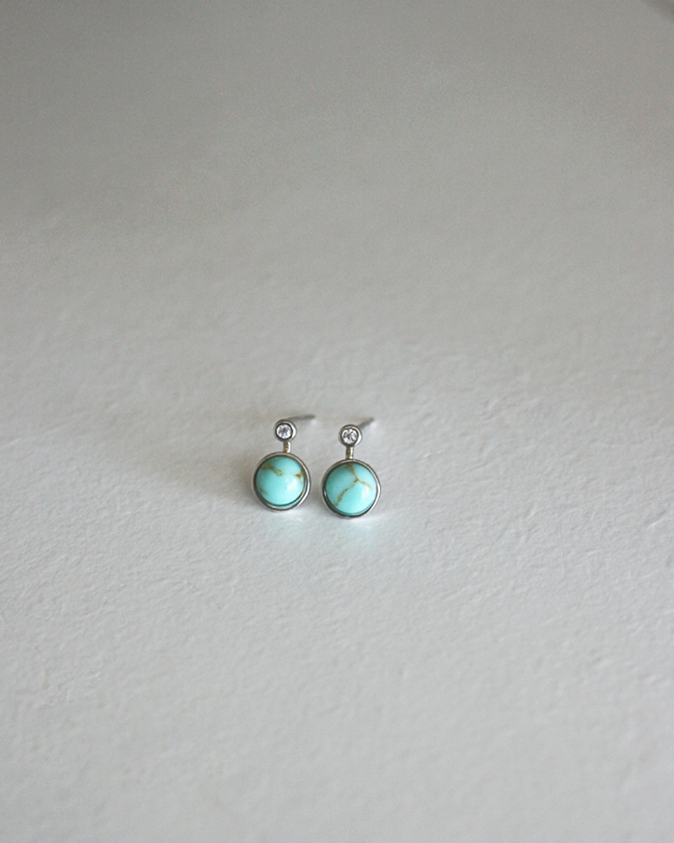 Turquoise Two Tone Drop Earrings