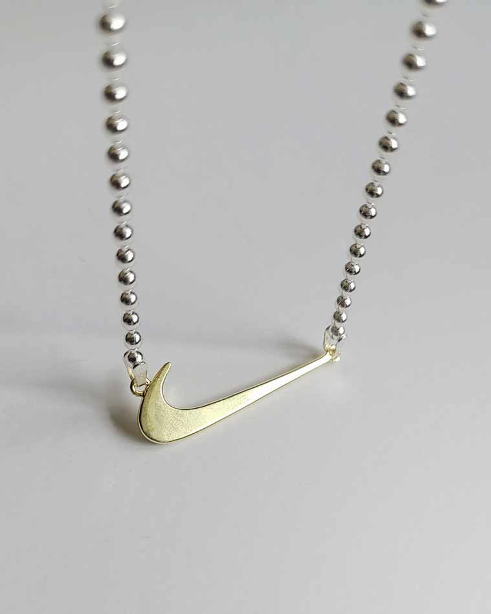Necklace W/ Nike Pendant & Little Ball Chain