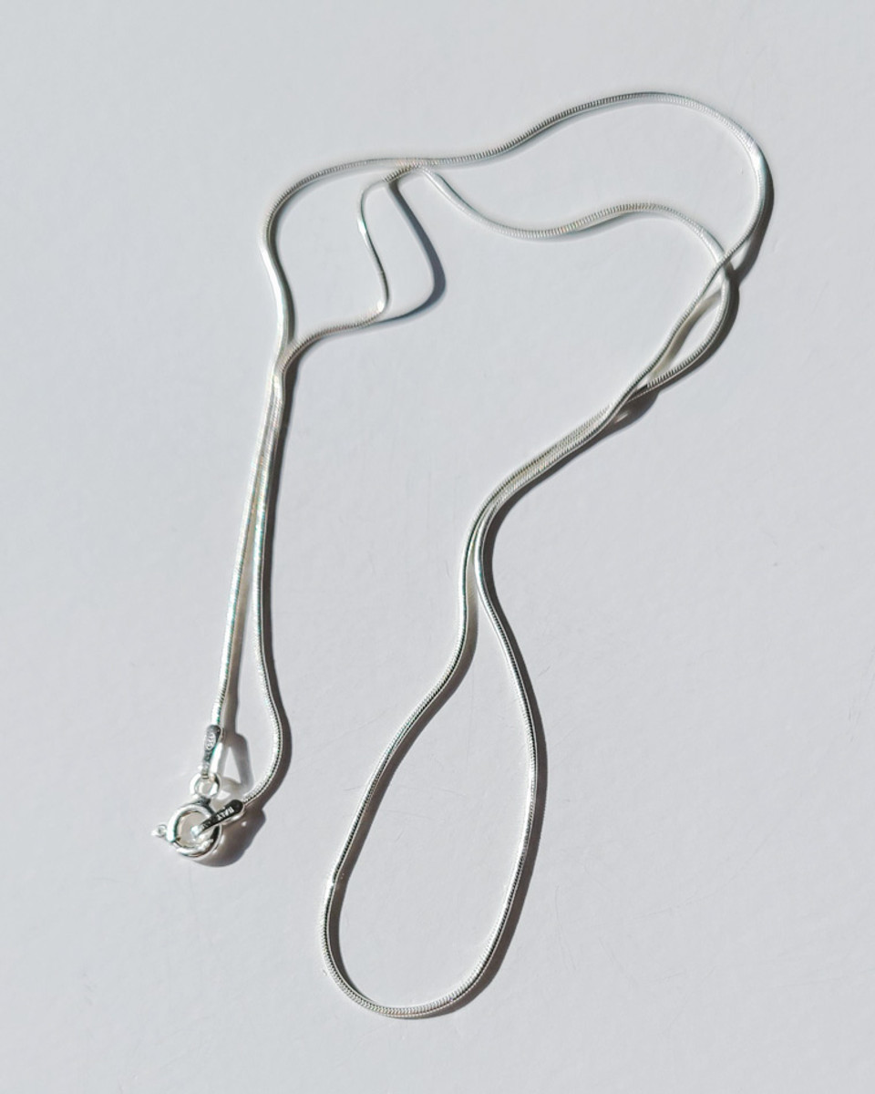 1mm Round Snake Chain Necklace in Sterling Silver