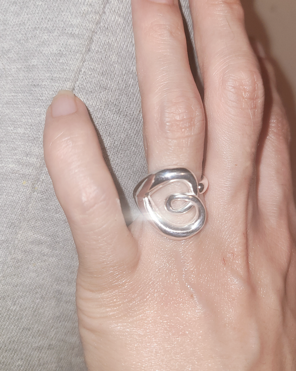 Swirl Open Heart Ring Sterling Silver - kellinsilver.com