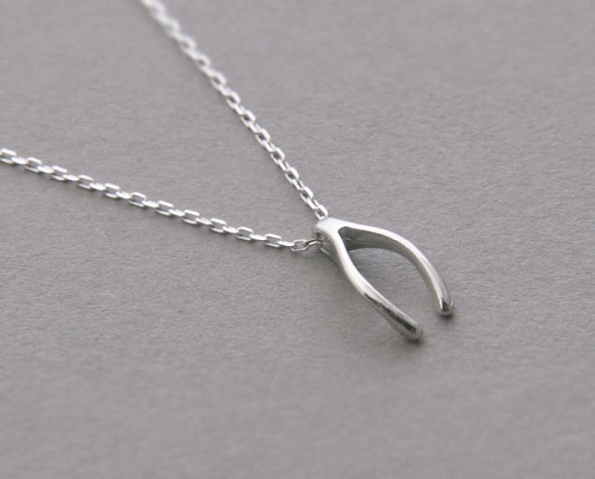 Sterling Silver Dainty Wishbone Necklace