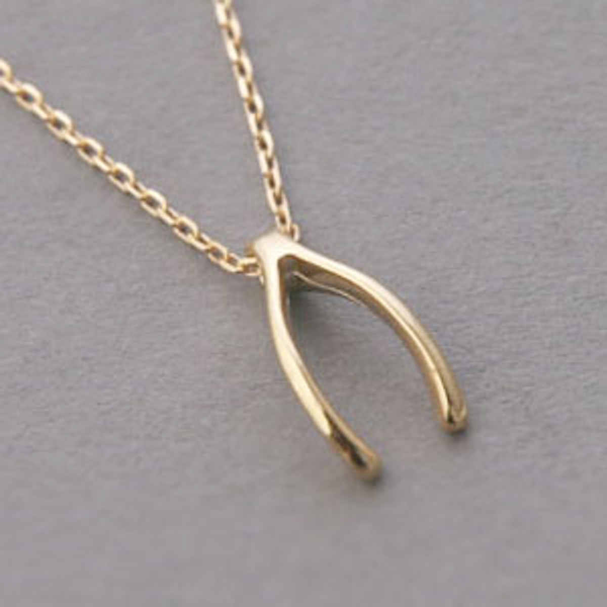 Diamond Wishbone Necklace on 14K Yellow Gold | Marctarian