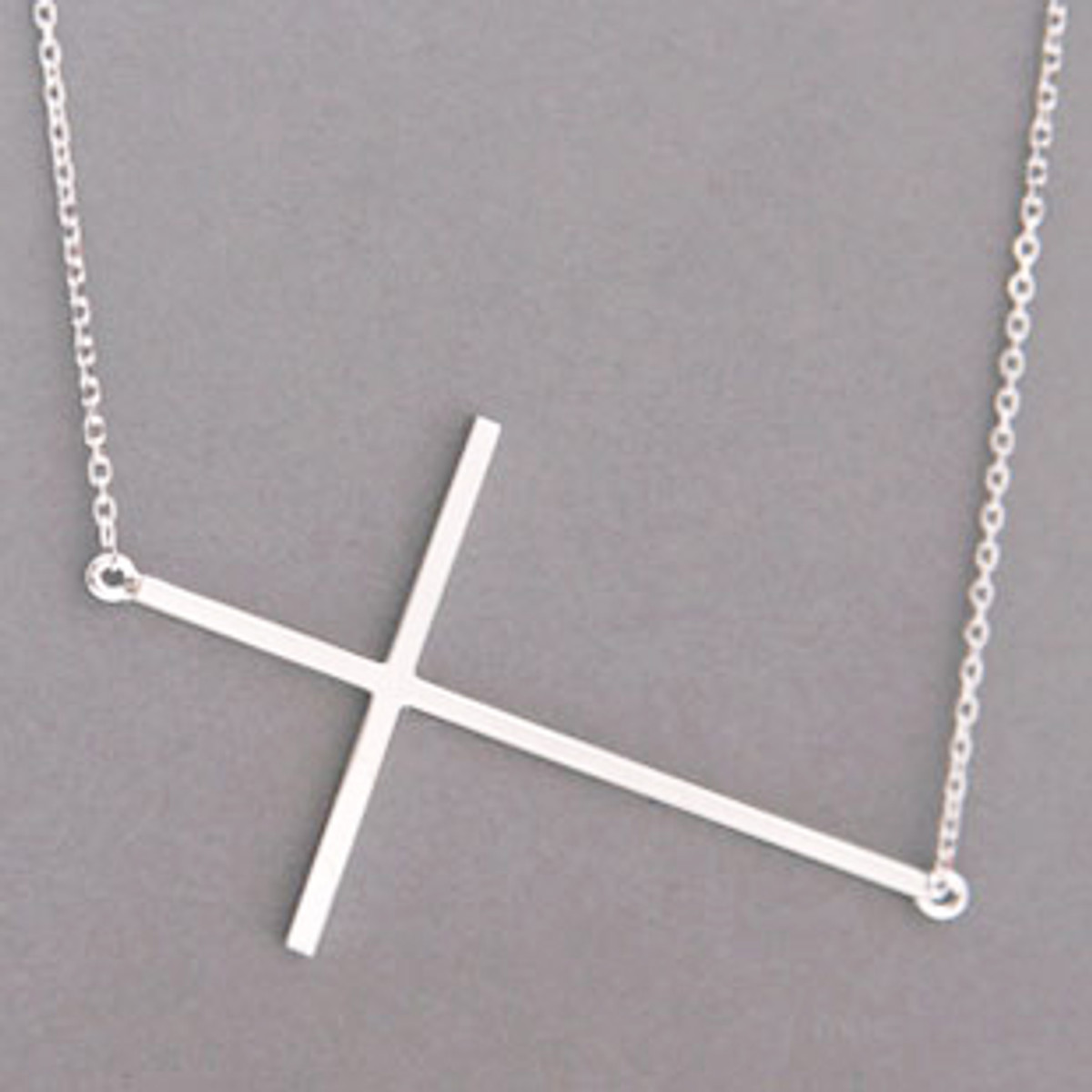 Stainless steel sideways cross necklace cheap