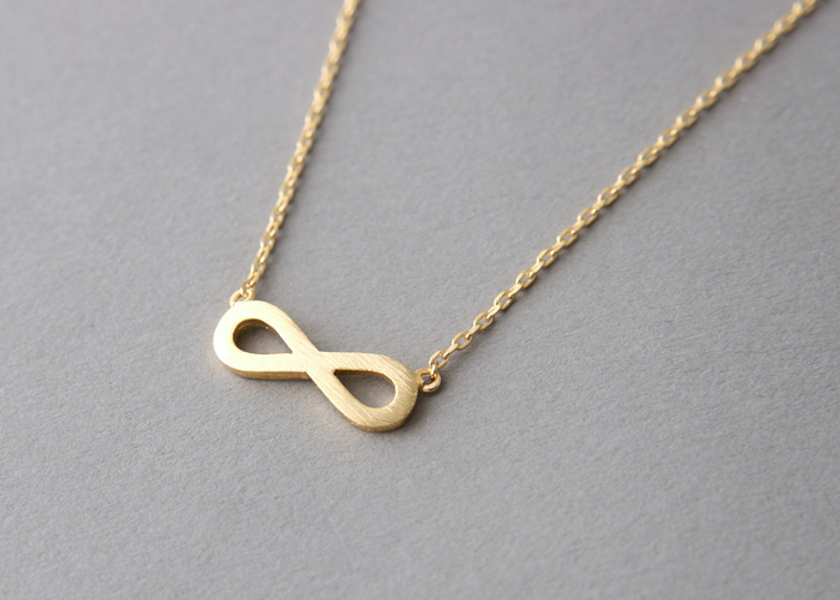 Surface Gold Infinity Necklace - kellinsilver.com