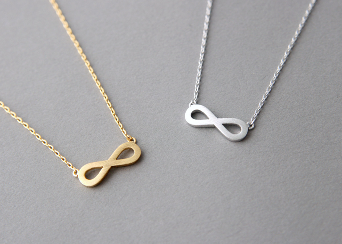 Surface Gold Infinity Necklace - kellinsilver.com