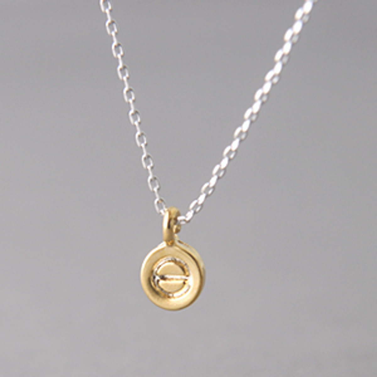 70cm Gold Circle Love Charm Necklace Sterling Silver - kellinsilver.com