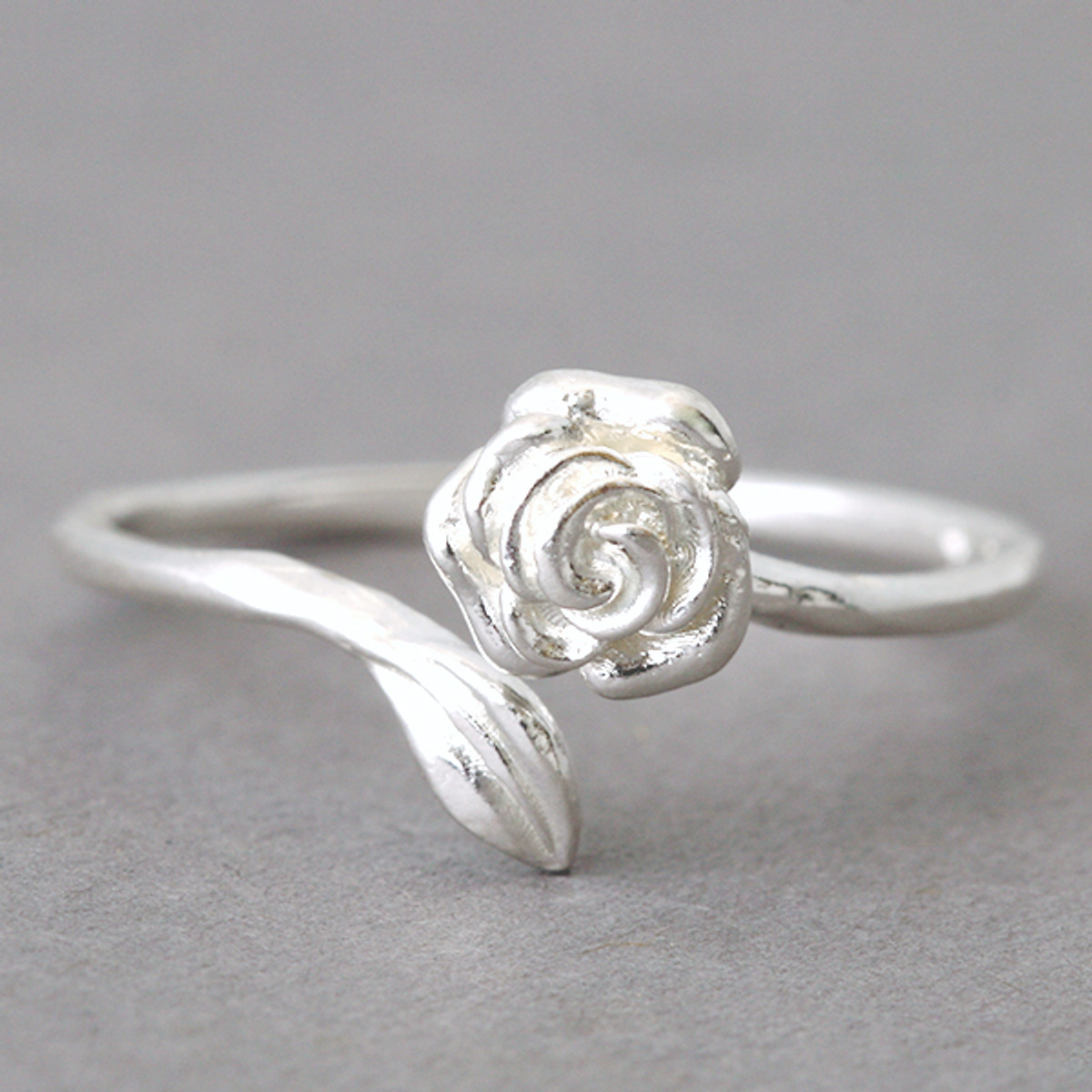 Sterling Silver Rose Ring Wrap
