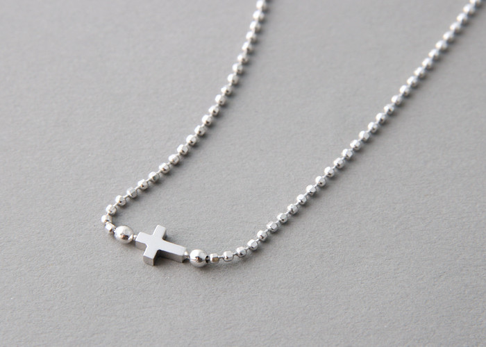 White Gold Cutting Ball Chain Sideways 