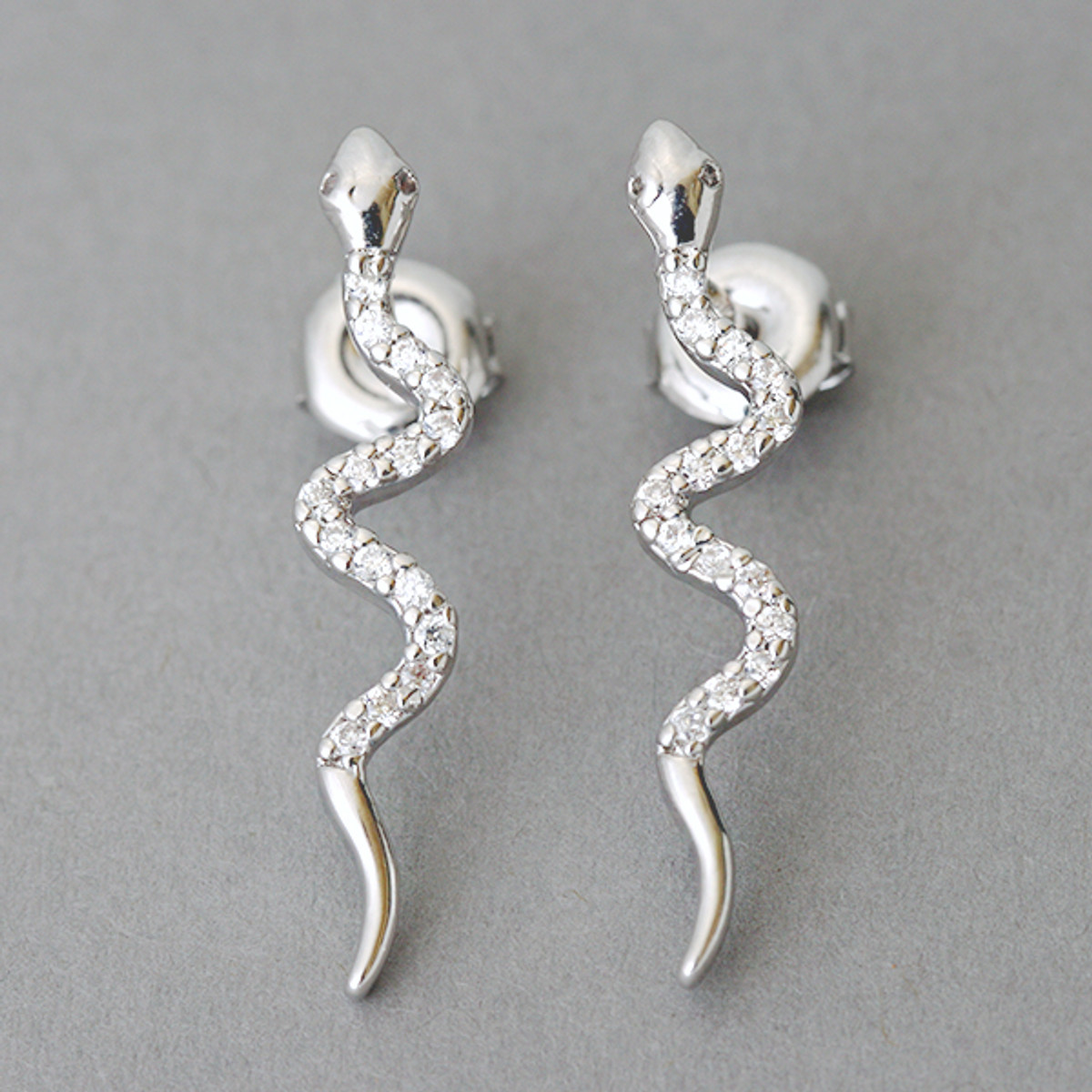 Sterling silver snake stud earrings Clearance