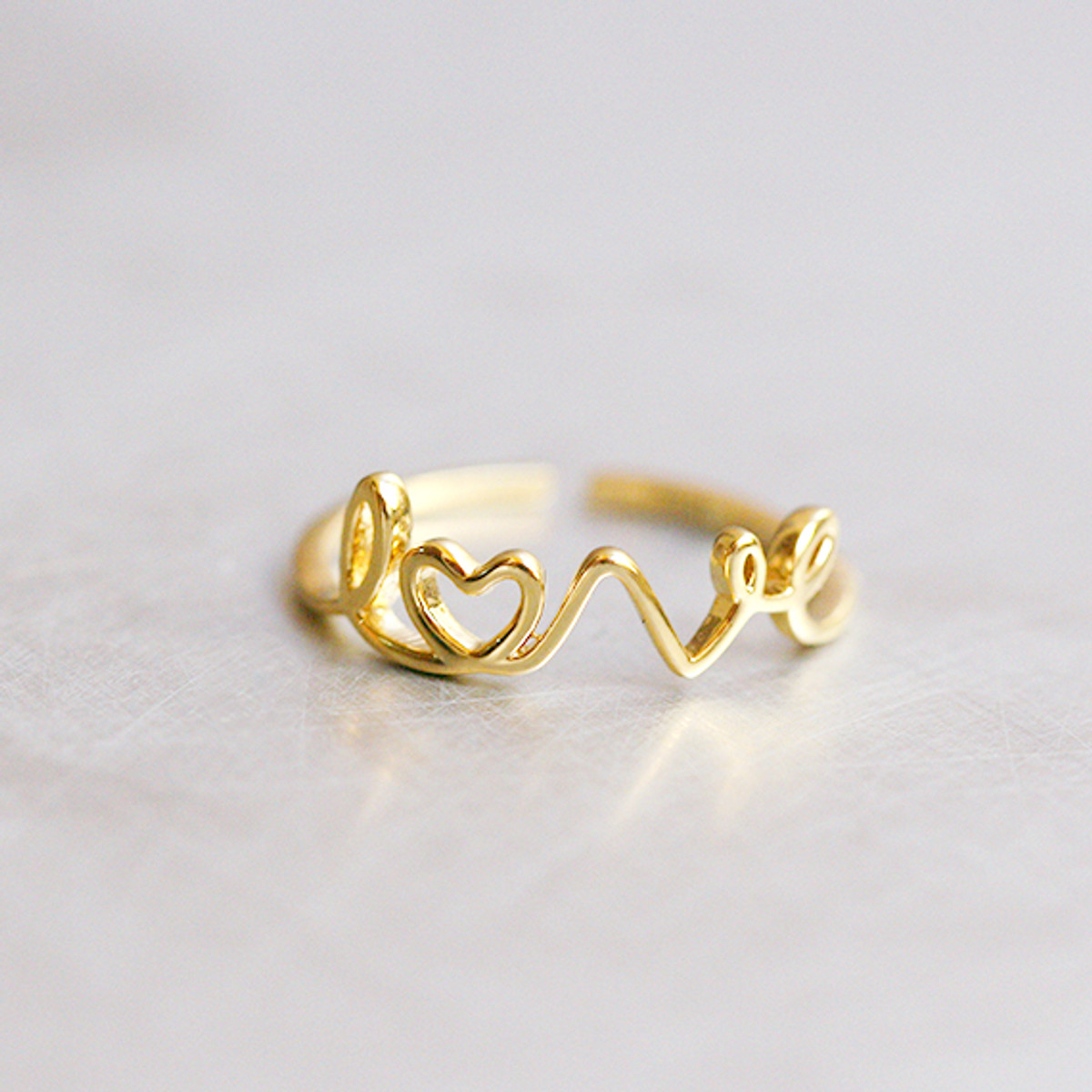 14k Pure Gold Entwined Ring, Love Double Connected Heart Engagement Ring |  eBay