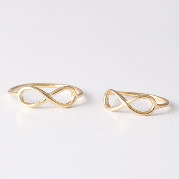 Gold Infinity Midi Rings Set of 2