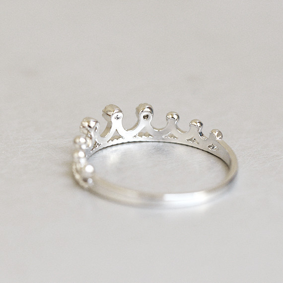 Crown Tiara Ring White Gold