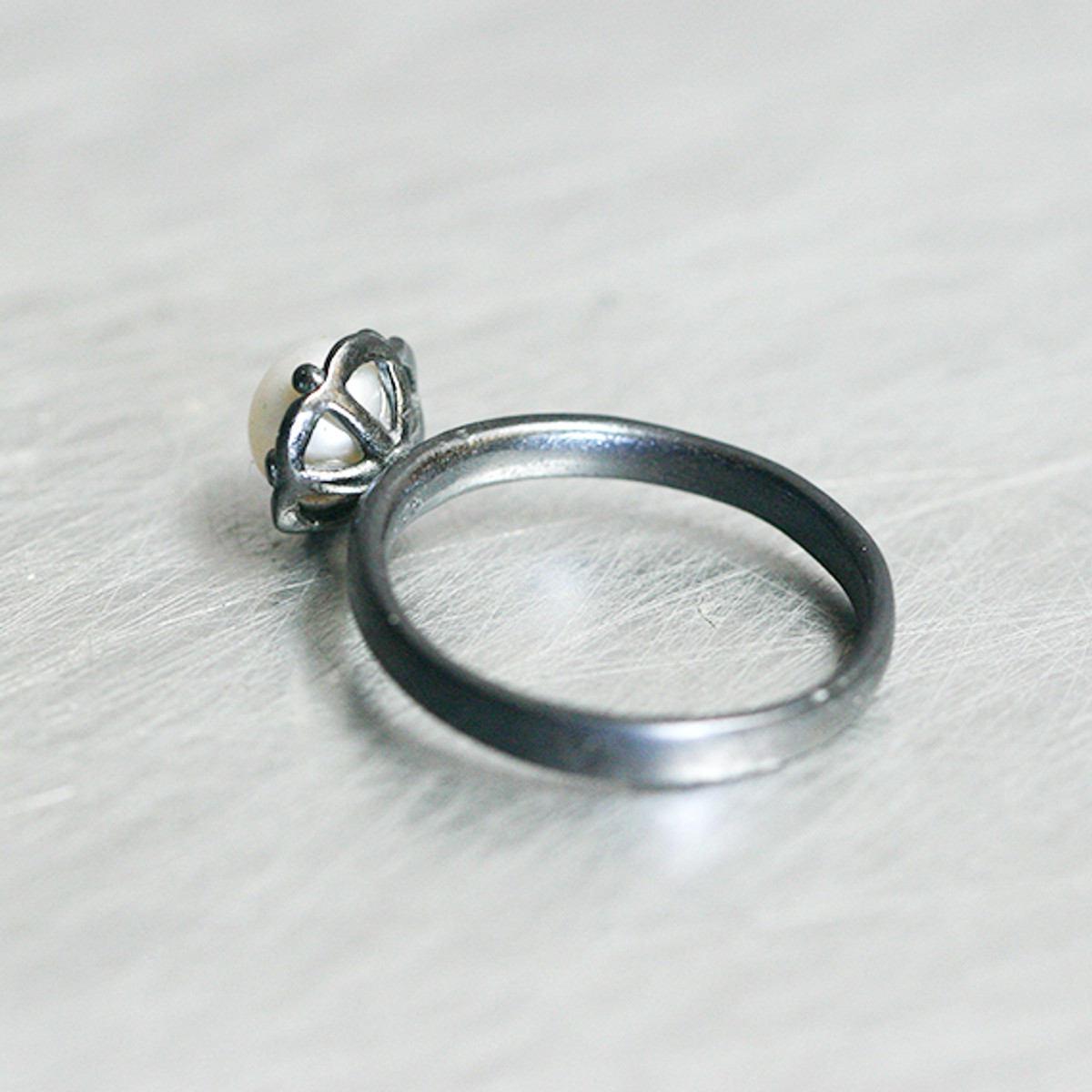 Freshwater Pearl Oxidized Sterling Silver Ring - kellinsilver.com