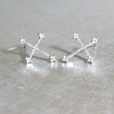  Swarovski White Gold Saint Cross Drop Earrings from kellinsilver.com