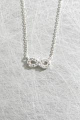 Swarovski White Gold Tiny Infinity Necklace Sterling Silver at kellinsilver.com