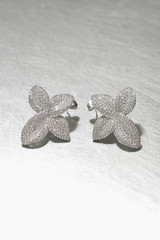 CZ Pave Awesome Flower Stud Earrings Sterling Silver from kellinsilver.com