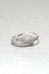 CZ White Gold Wave Tiara Ring Set of 2 Sterling Silver from kellinsilver.com