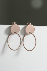 Rose Gold Disc Circle Dangle Earrings Sterling Silver from kellinsilver.com