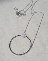 Opal Clover Circle Long Necklace Sterling Silver from kellinsilver.com