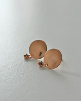 Rose Gold Cognac CZ Disc Studs Sterling Silver from kellinsilver.com