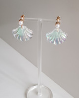 Pearl and Opalite Shell Dangle Earriings from kellinsilver.com