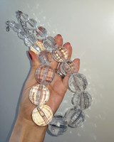 Clear Oversize Ball Beaded Necklace on kellinsilver.com