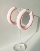 53mm Candy Hoop Earrings in Pastel Pink on kellinsilver.com