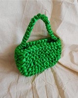 Satin Ribbon Mini Tote Bag in Green on kellinsilver.com
